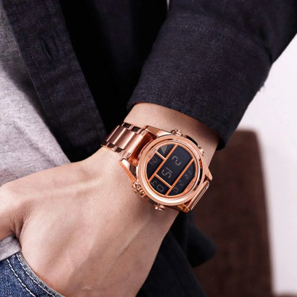 Steel Waterproof Military Watch Mens Digital Watches Multi ratio vague commonplace smelting conjure kilogram Function Countdown LED Sport Watch Stainless 