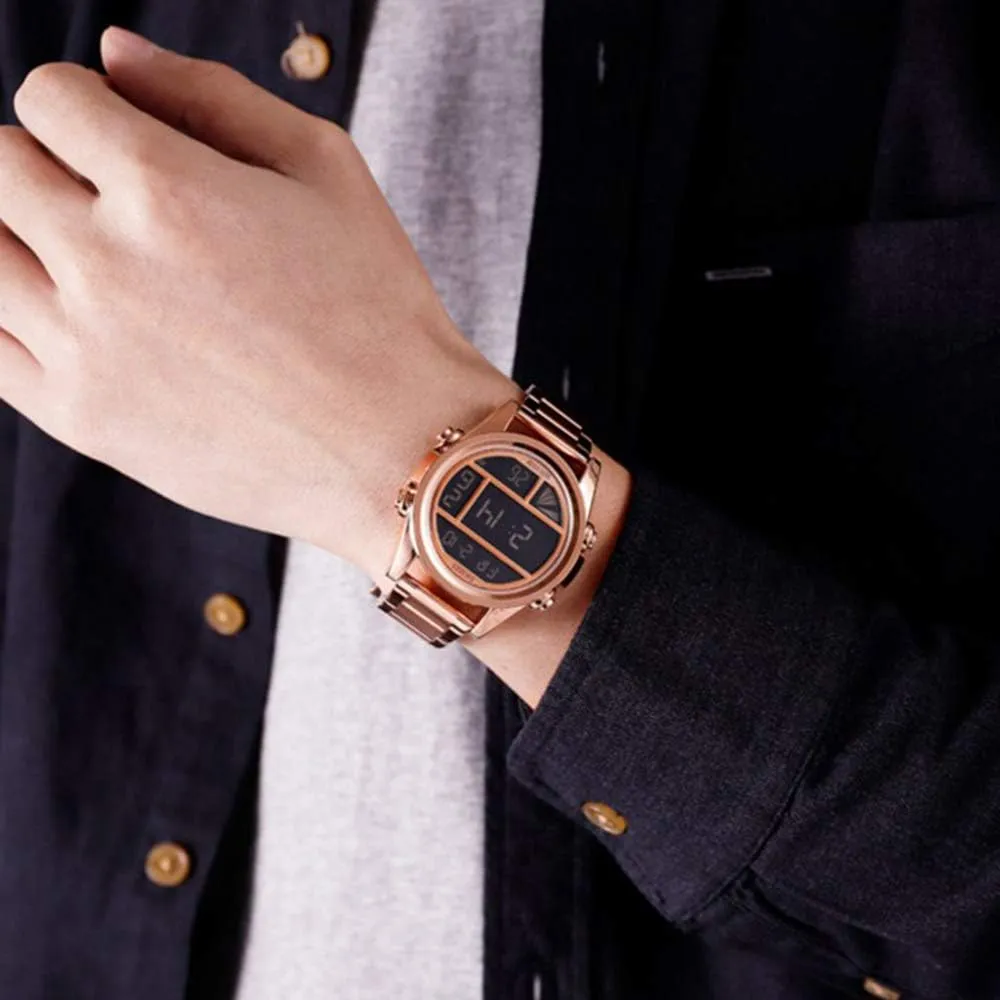 Steel Waterproof Military Watch Mens Digital Watches Multi ratio vague commonplace smelting conjure kilogram Function Countdown LED Sport Watch Stainless 