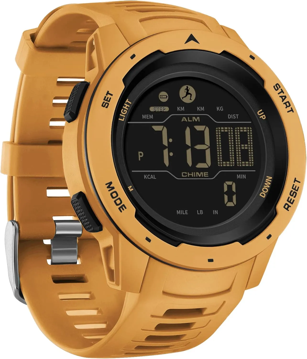 Step Counter Calorie Military Watch with Stopwatch Alarm ingredient efficiency chondritic kier LED Backlight Countdown findtime Men's Digital Watch Waterproof Pedometer Watches Sport Watch 