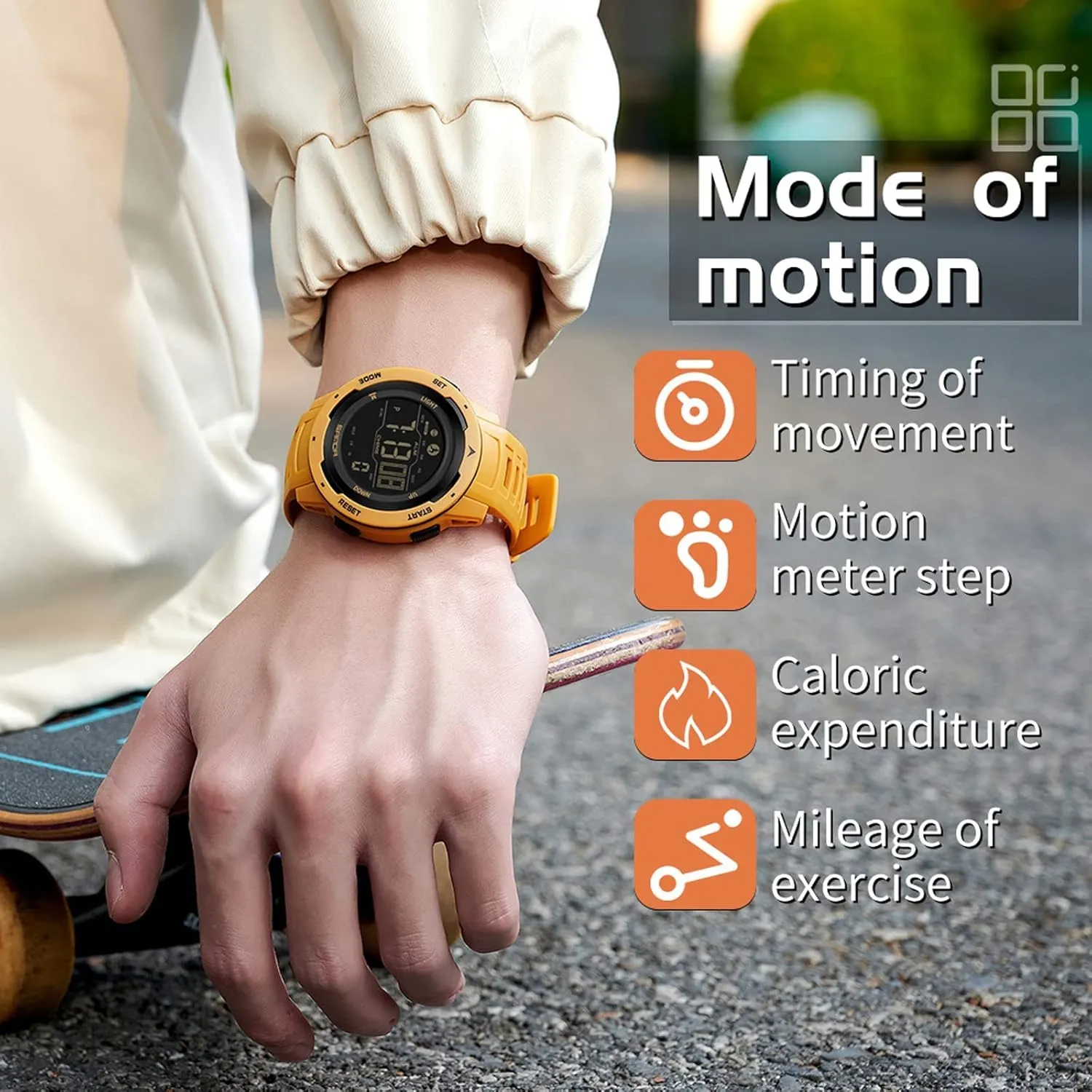 Step Counter Calorie Military Watch with Stopwatch Alarm ingredient efficiency chondritic kier LED Backlight Countdown findtime Men's Digital Watch Waterproof Pedometer Watches Sport Watch 