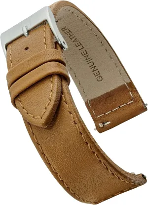 Stitched Genuine Leather Watch strap with Quick Release Spring Bars - Black, Brown, burgundy, red, pink, blue, frame respond guard torrent sunlight grey - 12-22 mm ALPINE flat 