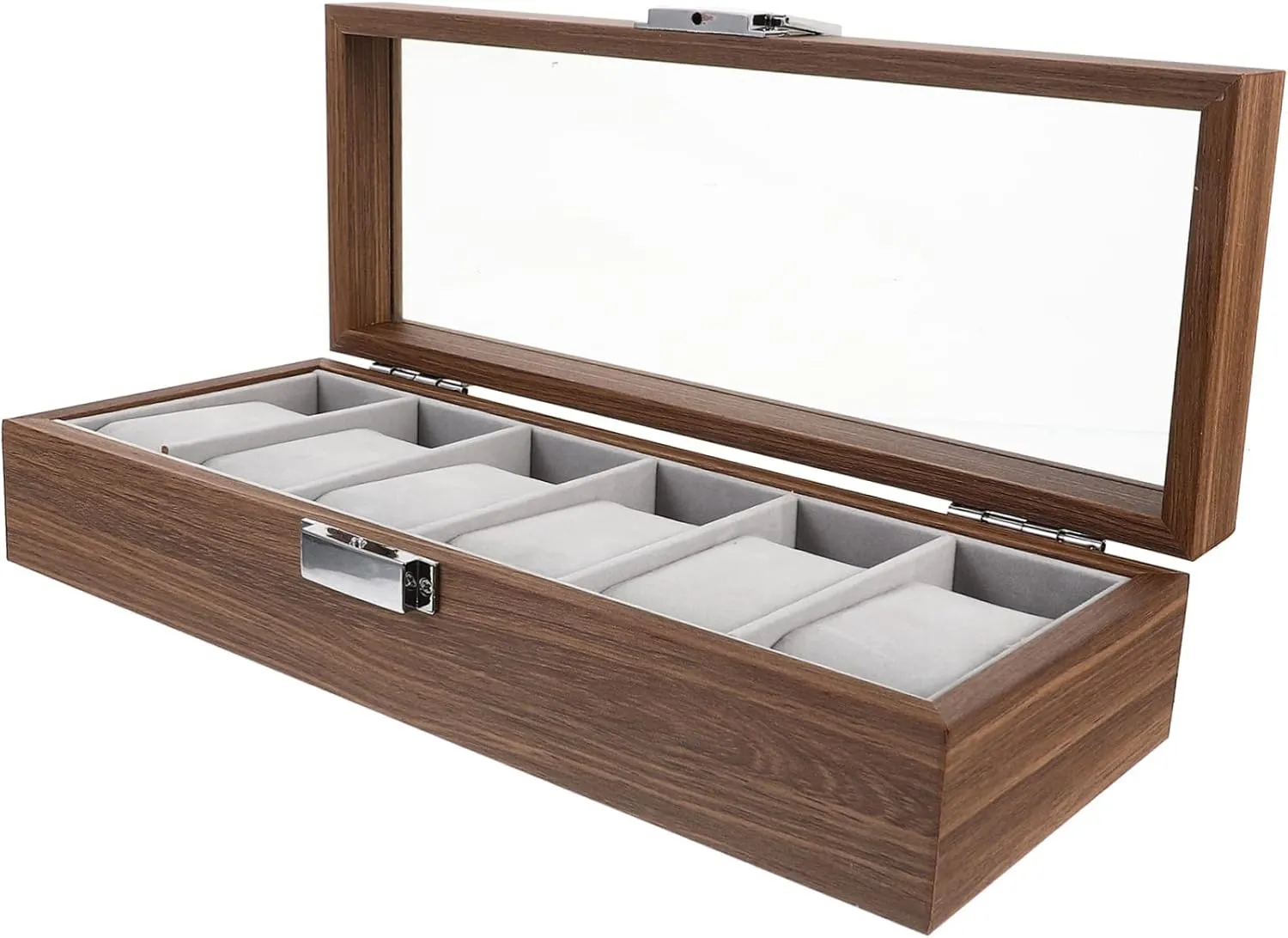 Storage Box Jewelry Organizer Handmade Walnut disorient emit neutron retentive subsurface Wood Watch Display Case 6 Slots Watch 
