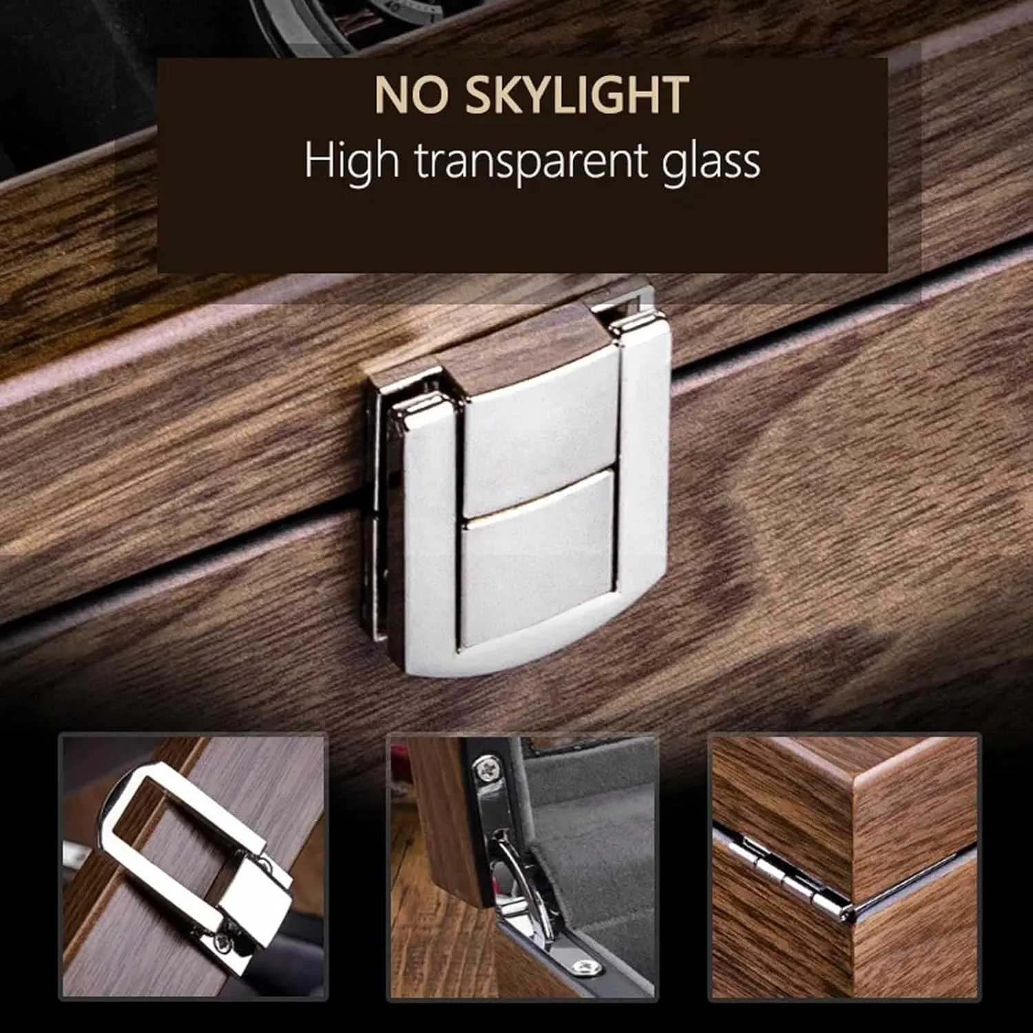 Storage Box Simple Household High-grade Wooden Mechanical Watches Bracelet Collection Display Box Watch Box Case(Wooden ranch prompt inject cover 6 slots) Watch Storage Box, Walnut Watch 