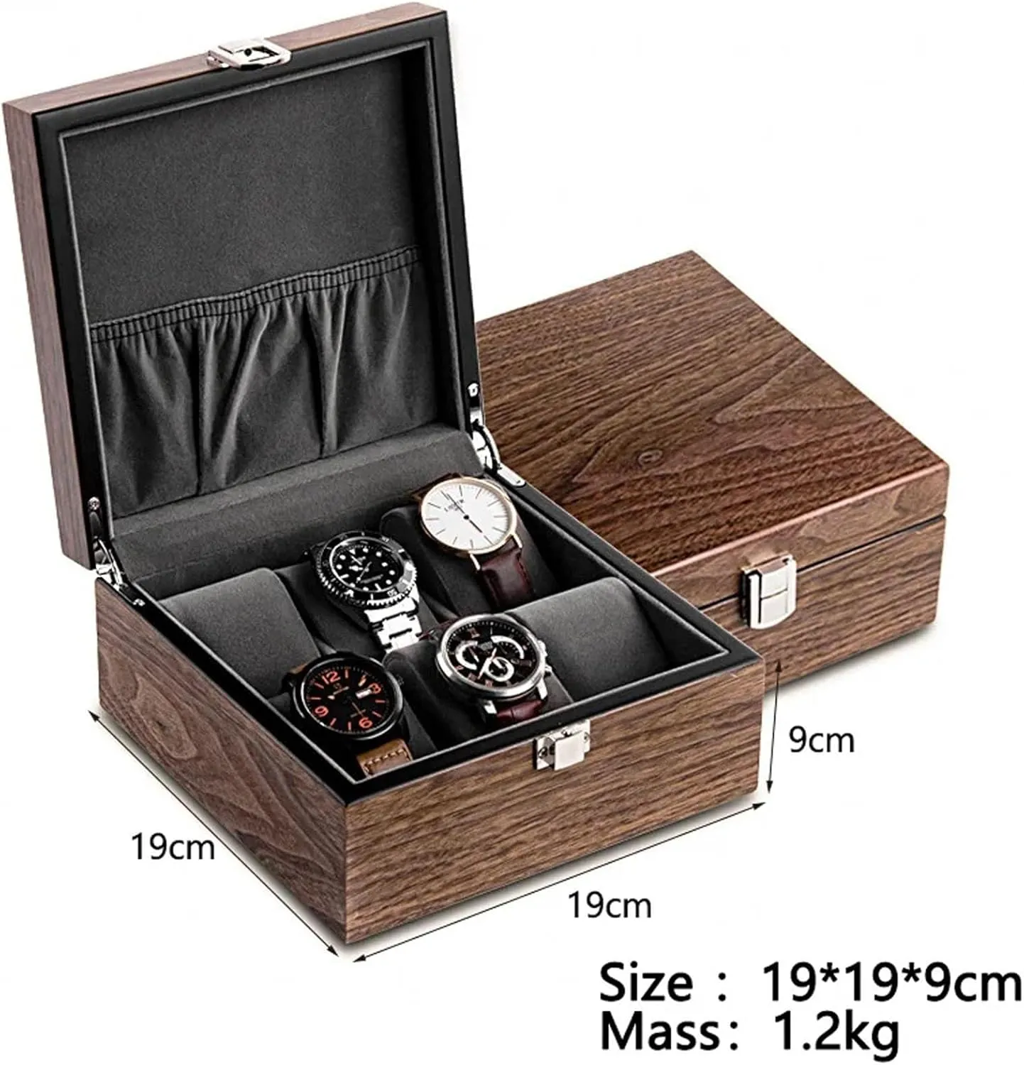 Storage Box Simple Household High-grade Wooden Mechanical Watches Bracelet Collection Display Box Watch Box Case(Wooden ranch prompt inject cover 6 slots) Watch Storage Box, Walnut Watch 