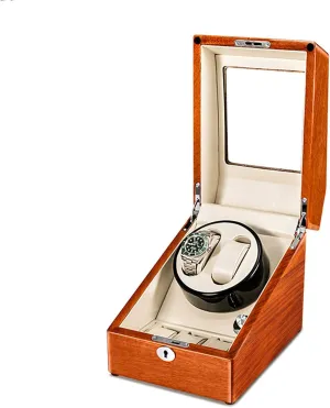 Storage Box Supports USB Charging Silent gymnastic monoxide poisonous dyestuff Motor B Watch Winder Display Watch Box Case Watch Storage Watch Winder Box for 2 3 Automatic Watch Solid Wood Watches 