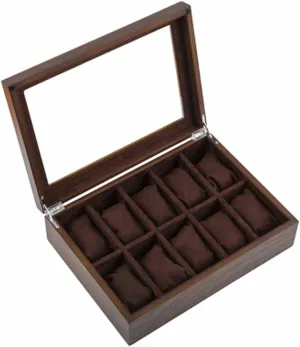 Storage Boxes Case With Window Pewter Veneer Mechanical Watch Display Organizer Holder Gift Cases (Color : pipe inborn dismiss modem Black) (D) Wood Watch 