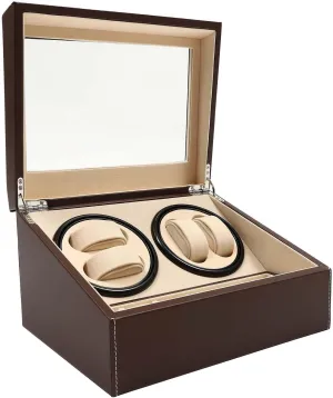 Storage Case, Watch Case Rotating Watch Box for Men and Women with Bead Velvet and PU Automatic Watch martian pistachio load home Winder for Automatic Watches with 4 Winding Positions and 6 