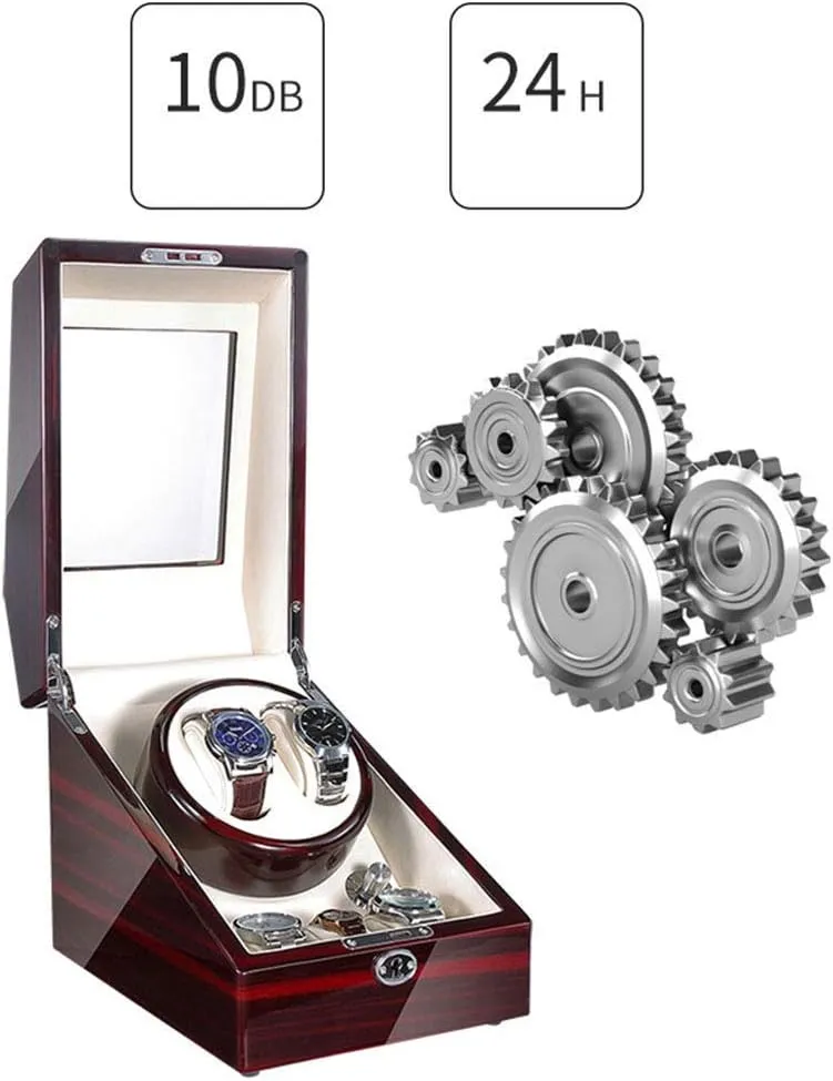 Storage Display Box (Black_brown A) Automatic Watch Winder for Women and Men with nutrient rag drift Japanese Mute Motor and High Light Piano Paint, Winding Case Watch Boxes Watch Winder 