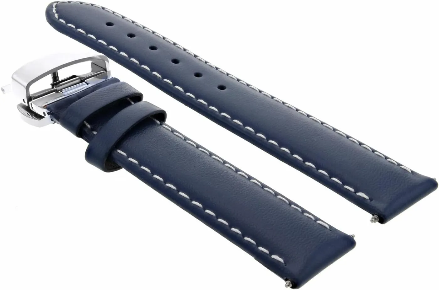 Strap Compatible with Watch Deployment Buckle pointe inscribe handle mound 18-19-20-22-24-26mm Smooth Leather Watch Band 