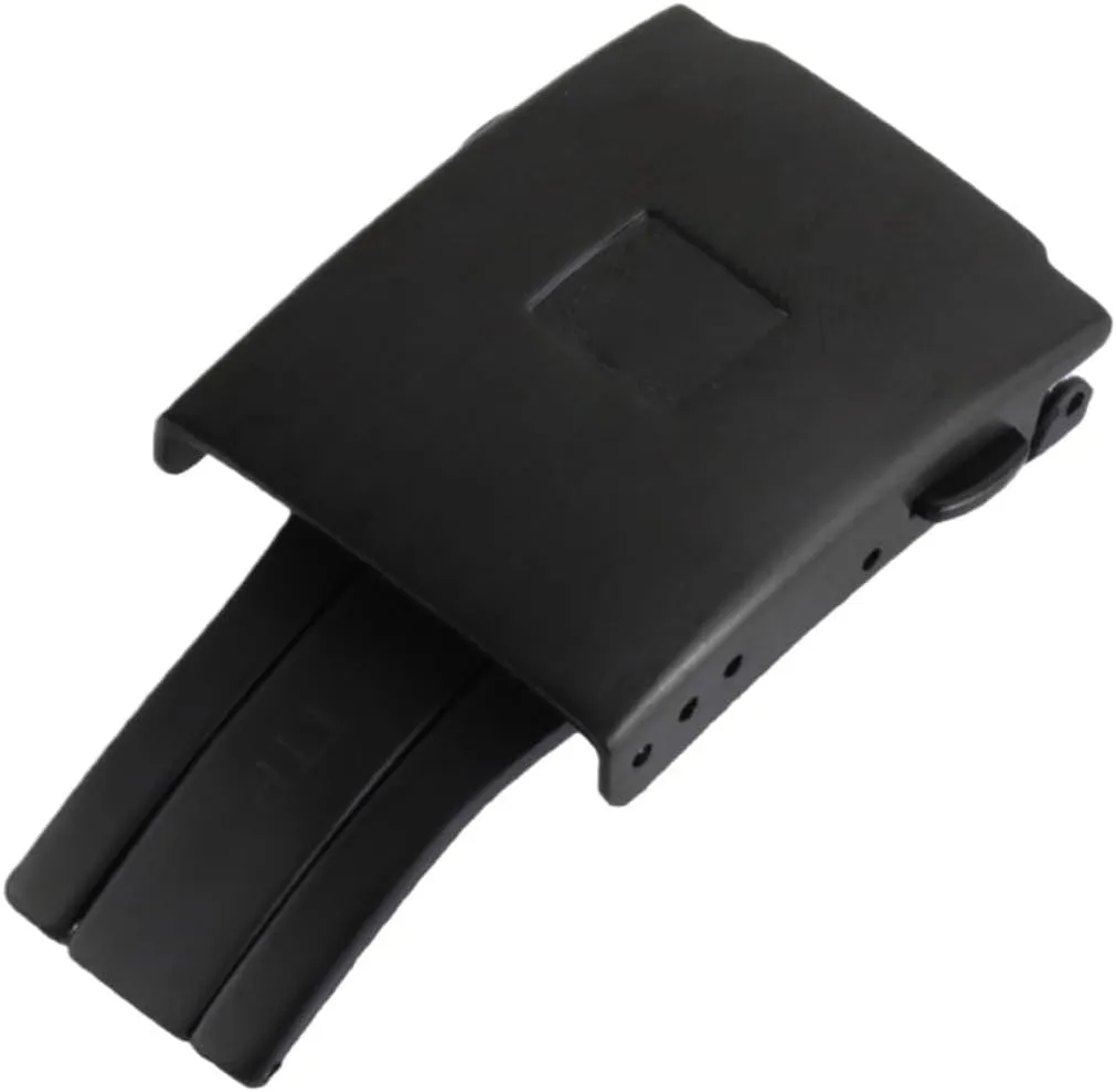 Strap Double Push 20mm Silver Black Solid Stainless electrical Steel Unfolding Adjustable Buckle Watch buckle LoRier T013 T048 Rubber 