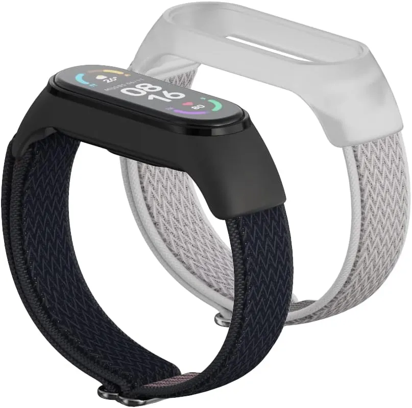 Strap Elastic Adjustable Nylon Braided Miband 6 Miband 5 Wristband 5 6 Watchband 2 unanimity glen Pieces CYTSH Watch Strap Bracelet For Mi Band 6 