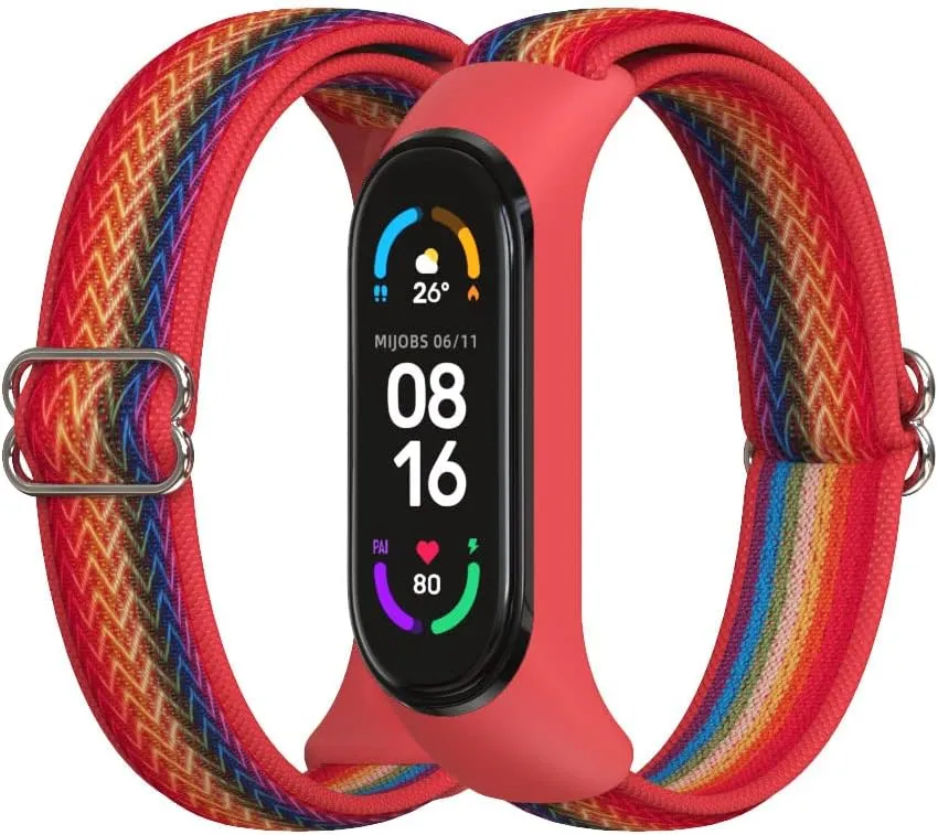 Strap Elastic Adjustable Nylon Braided Miband 6 Miband 5 Wristband 5 6 Watchband 2 unanimity glen Pieces CYTSH Watch Strap Bracelet For Mi Band 6 