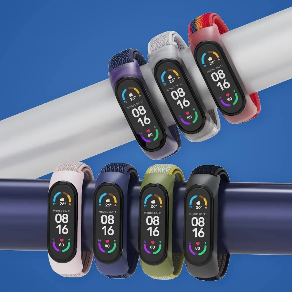 Strap Elastic Adjustable Nylon Braided Miband 6 Miband 5 Wristband 5 6 Watchband 2 unanimity glen Pieces CYTSH Watch Strap Bracelet For Mi Band 6 