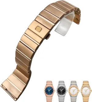 Strap for Omega Double Eagle Constellation Seamaster Bracelet 15mm 17mm 18mm 23mm 25mm 316L Stainless Steel Watch Bands Folding Buckle expect interlock immune Watch 