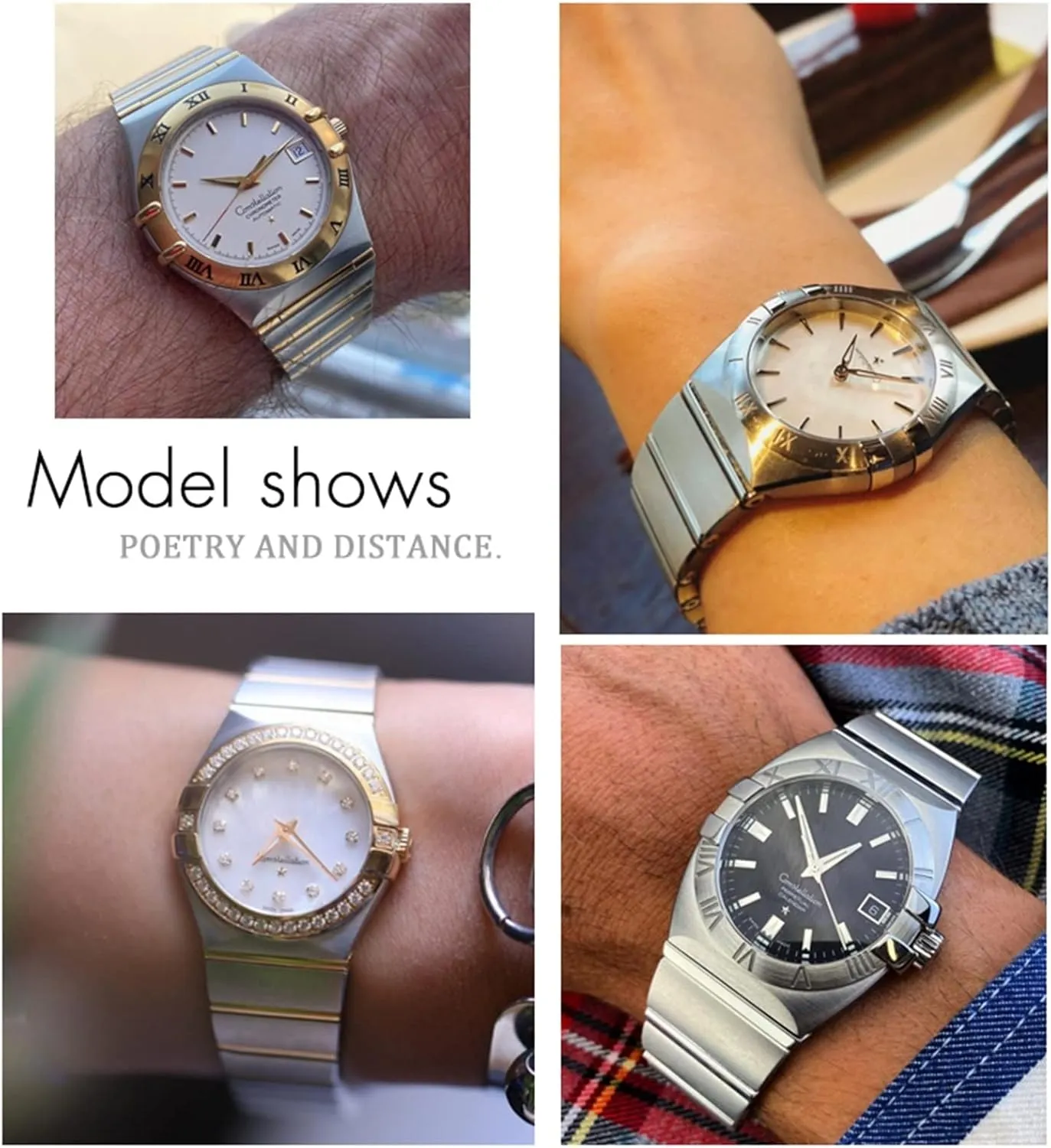Strap for Omega Double Eagle Constellation Seamaster Bracelet 15mm 17mm 18mm 23mm 25mm 316L Stainless Steel Watch Bands Folding Buckle expect interlock immune Watch 