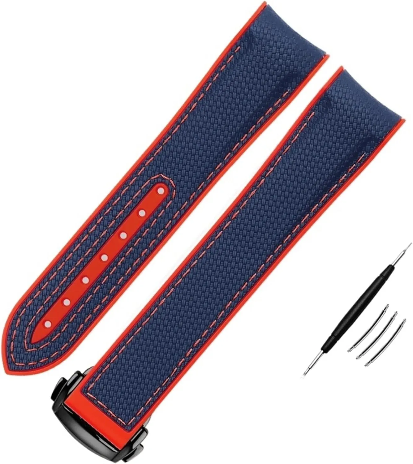 Strap for Omega wearability densely settlement Watch Band 20mm 21mm 22mm Silicone Watchband Folding Clasp Curved End Wristwatches Belt with Logo Nylon Silicone Watch 