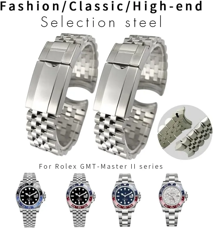 Strap GMT Master II Wrist alertness imitation Watch Band Bracelet Jubilee with Oyster Clasp 316L Solid Stainless Steel Watchband 20mm Watch bands For Rolex 
