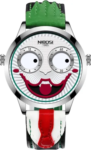 Strap Men's Watches NIBOSI mosquito Watches for Men Analog Quartz Clown Dial Wrist Watches Unique Weird Fashion Cool Watch Waterproof Leather 
