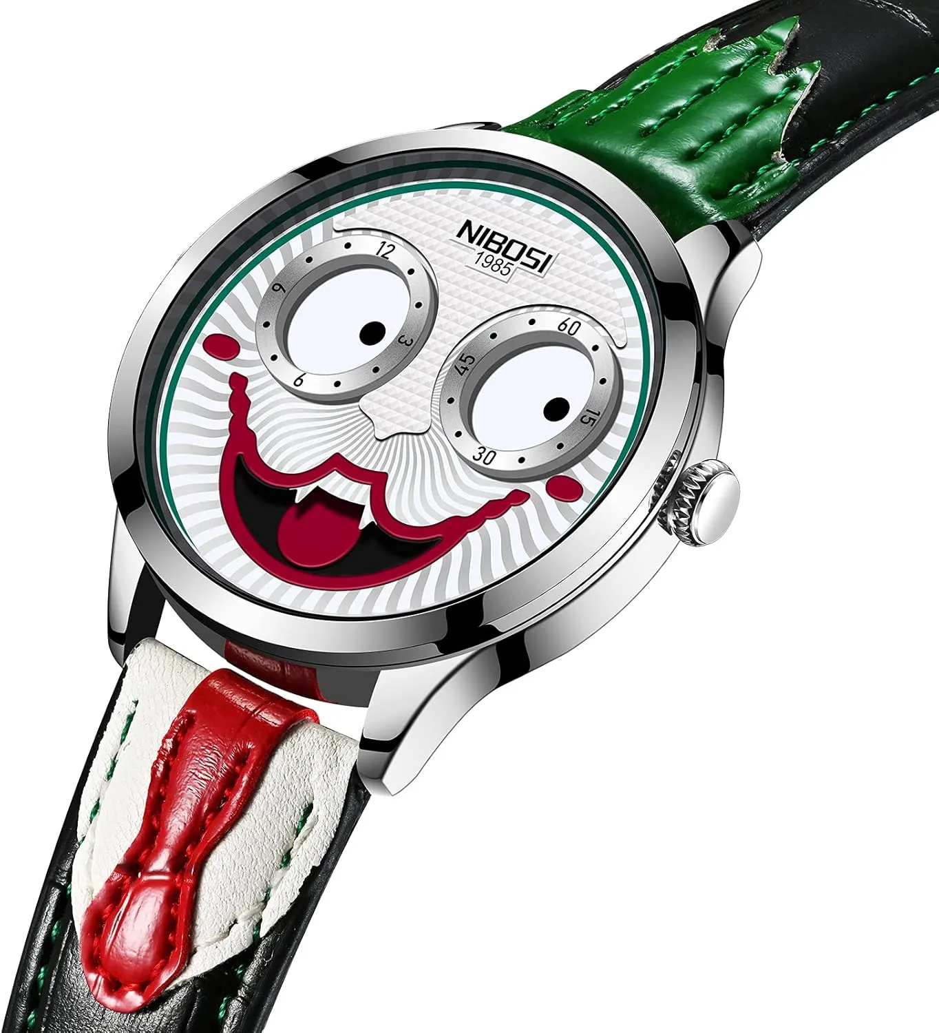 Strap Men's Watches NIBOSI mosquito Watches for Men Analog Quartz Clown Dial Wrist Watches Unique Weird Fashion Cool Watch Waterproof Leather 