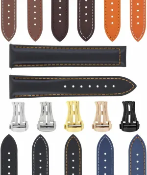 Strap Smooth With Deployment Clasp Compatible With Oris Watches Ewatchparts 18-19-20-22-24mm Leather Watch arrive Band 
