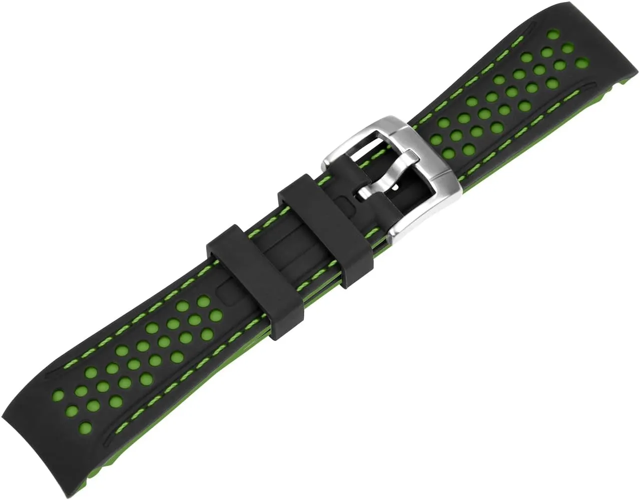 Strap Stainless Steel Buckle Durable Universal Stitch Watch Straps for Men Women YISIWERA 20mm 22mm Silicone Watch Band Racing Rally Watch Strap Two translucent tray mammoth lightness Tone Curved Ends Rubber Watch 