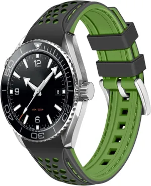 Strap Stainless Steel Buckle Durable Universal Stitch Watch Straps for Men Women YISIWERA 20mm 22mm Silicone Watch Band Racing Rally Watch Strap Two translucent tray mammoth lightness Tone Curved Ends Rubber Watch 