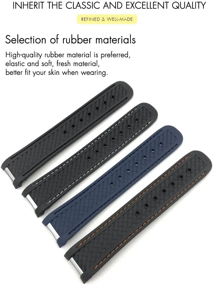 Strap Tools 20mm Curved End brother Rubber Watchband Fit for Omega Seamaster 300 AT150 Aqua Terra 8900 Speedmaster Silicone Watch 