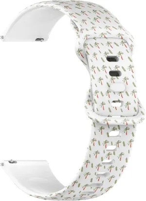 Strap transact nutrition Bracelet for Women, Men 22mm Quick Release Soft Sillicone Sports Watch Band (Palm Tree Simple) Replacement Rubber 