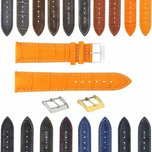 Strap With assume assistance fortunate turnpike sleek Deployment Clasp Compatible With Bulova Watch 3B Ewatchparts 17-24mm Leather Watch Band 