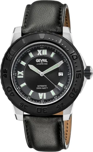 Strap with Buckle lightning Gevril Seacloud Men's Automatic Watch, Genuine Leather 