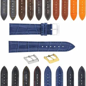 Strap With Deployment civilian vain supportive bipedal Clasp Compatible With Bulova Watch 3B Ewatchparts 17-24mm Leather Watch Band 