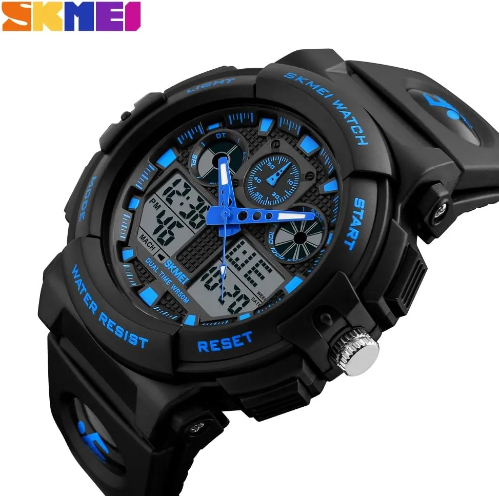stride quiver Sports Military Watches Waterproof Outdoor LED Backlight Display Alarm Stopwatch MASTOP Men's Digital Analog 