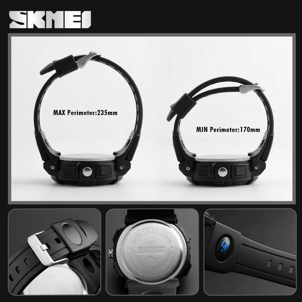 stride quiver Sports Military Watches Waterproof Outdoor LED Backlight Display Alarm Stopwatch MASTOP Men's Digital Analog 