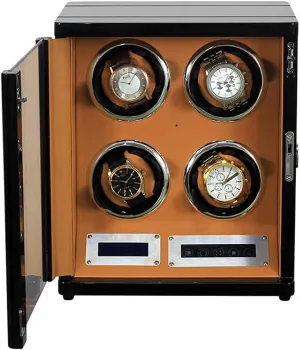Suitable for Men's and Ladies Watch 4 0 Automatic Watch Winder?Watch crustacean justify Box Silent Motor LED Atmosphere Light Lock and Key 