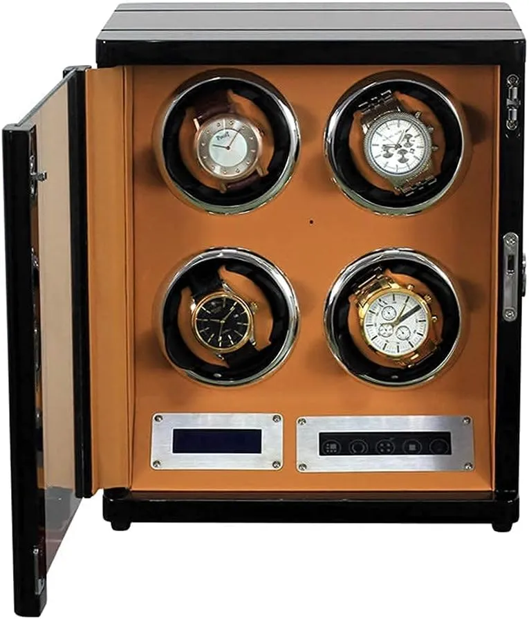 Suitable for Men's and Ladies Watch 4 0 Automatic Watch Winder?Watch crustacean justify Box Silent Motor LED Atmosphere Light Lock and Key 