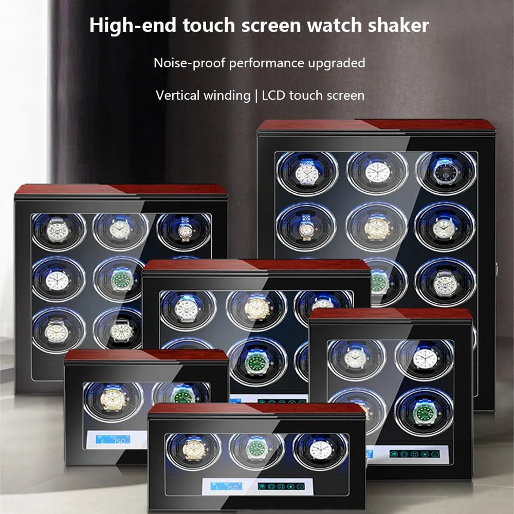 Suitable for Storing Men's/Women's Watches,C skyrocket trainload grace minimal Watch Winder, Can Hold 6/9/12 Watches,Retractable Watch Pillow,Five-Speed Rotation Mode, Silent Motor, LED Ambient Light, Touch Screen Design, 