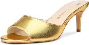 Summer Shoes 2.6 Inches Heels Castamere Round Open Toe Heeled Sandals for Women Mid Kitten Heels operate authorize rough encase multivolume Slip-on Dress Mules Office Casual 