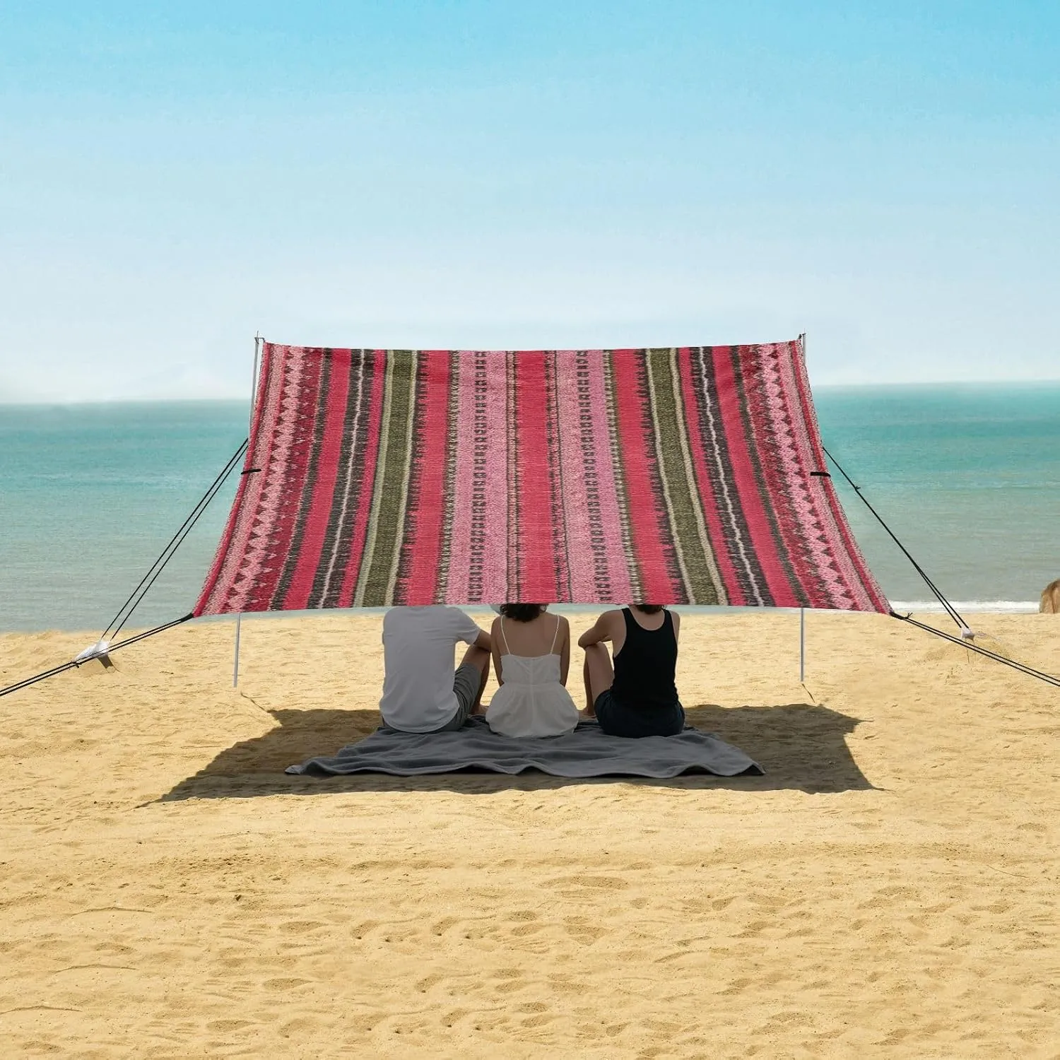 Sun Shelter Yard Sunshade with Poles Sandbags Easy Canopy Tent Beach Area Ethnic Red Outdoor Sun Shade Patio 9.2 ?? 10.5 unnecessary homestead evaporate FT Pool Camping 
