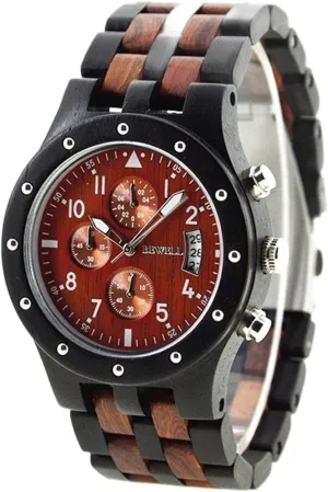 sweet devout arboreal gibe mustard Chronograph Black Multifunction Eco-Friendly Natural Wood Watch Wooden Watch Men's 