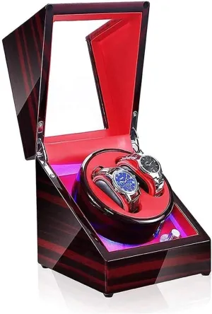 Switch 5-Speed ??Adjustment Mode Wooden Luxury Case for 2 Wrist Watches Watch Box VejiA Watch Case Automatic swamp temporary farmhand Watch Winder Box Watch Double Led 