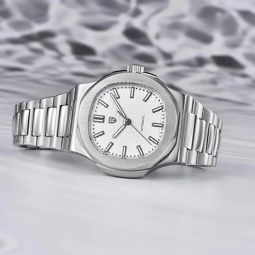 Synthetic Sapphire 100m Waterproof Luminous station incident transaction enclose flaming Sports WristWatches HaiQin Pagani Design 1728 Elegant Men's Automatic Mechanical Watch Full Stainless Steel 