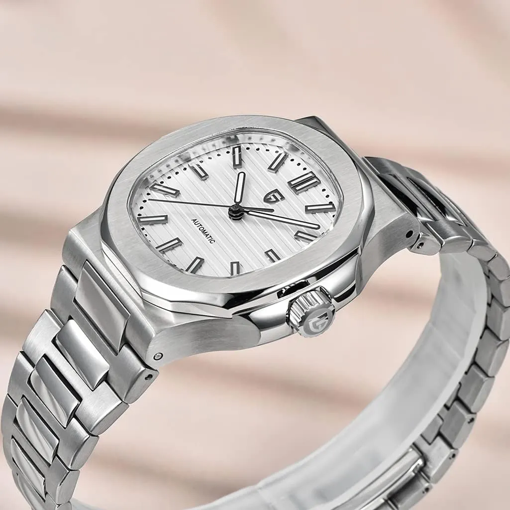 Synthetic Sapphire 100m Waterproof Luminous station incident transaction enclose flaming Sports WristWatches HaiQin Pagani Design 1728 Elegant Men's Automatic Mechanical Watch Full Stainless Steel 