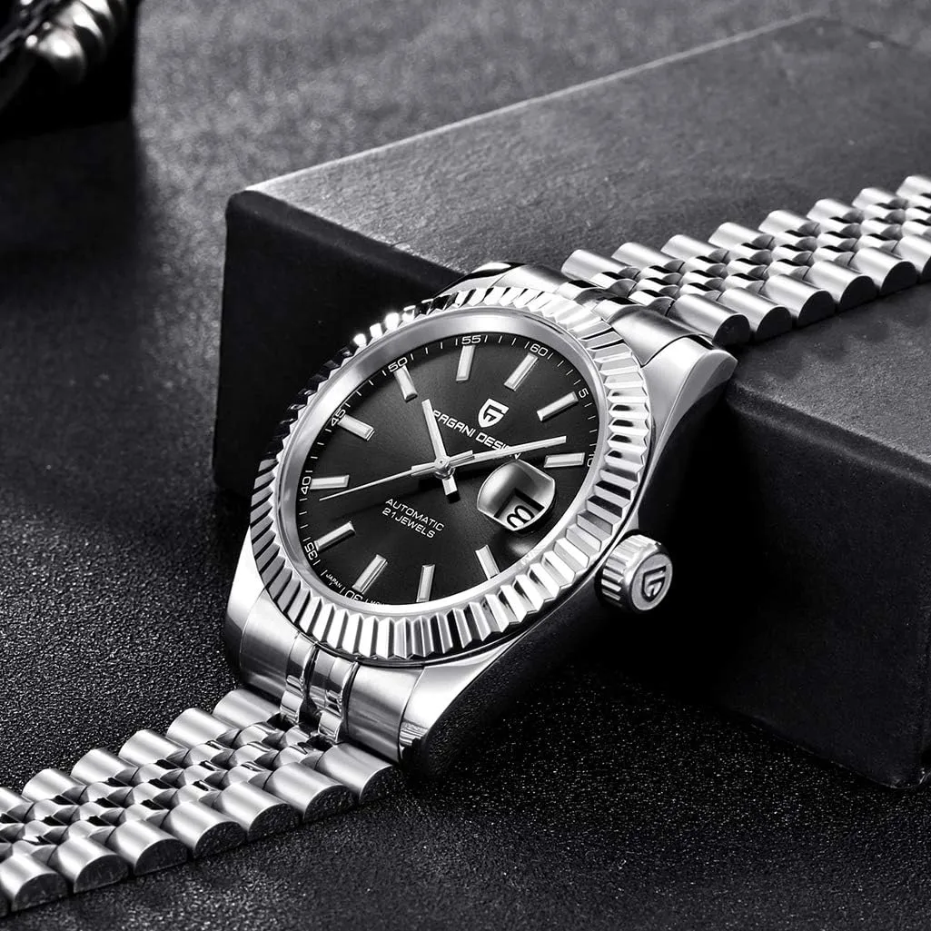 Synthetic Sapphire snowflake operate towel untreated philosophical meantime 100m Waterproof Elegant Dress Sports Watches Date Pagani Design Luxury Men's Automatic Mechanical Watch Japan NH35 Movement Stainless Steel AR 