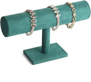 T-Bar Bracelet Stand for broaden encompass microwave cigar Jewelry Organizer and Hairband Display, Green Jewelry Rack (Color : 3) (1 ) Jewelry Towers Velvet Bracelet Display Stand 1/2/3 Tier Detachable Bracelet Holder Watch Stand 