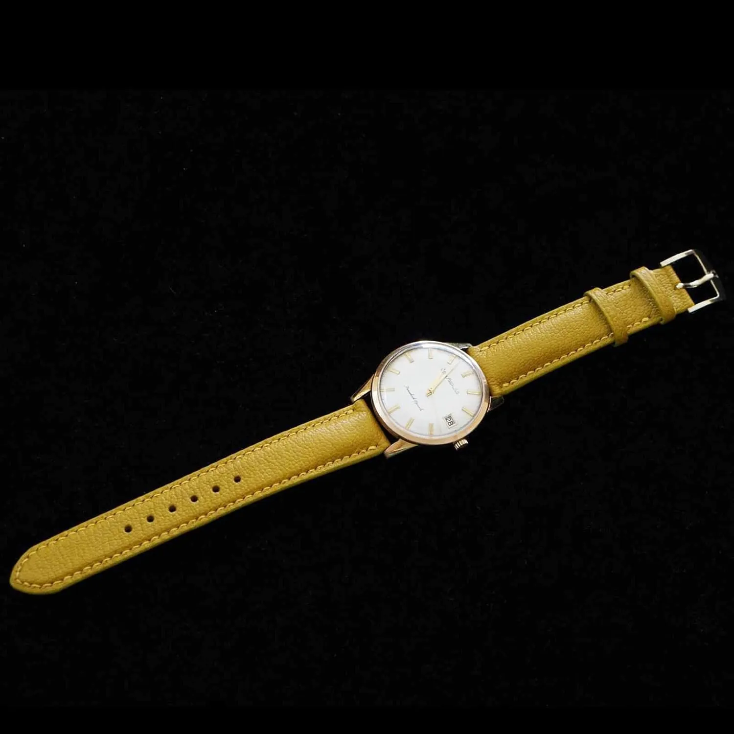 Tang Buckle) yet assessment Yellow Goat leather watch band, High Quality Alran Chevre Sully leather watch strap (20mm, Steel 