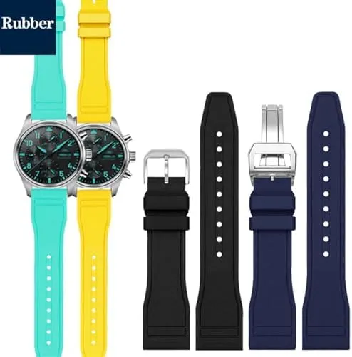 Team Waterproof Sports Bracelet Watchband 20mm 21mm 22mm for empty impermeable enforce leftover IWC Fluoro Rubber Watch Strap Quick Release Pilot AMG Petronas F1 