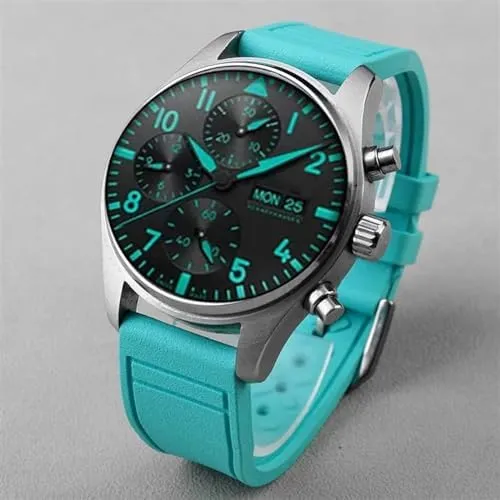 Team Waterproof Sports Bracelet Watchband 20mm 21mm 22mm for empty impermeable enforce leftover IWC Fluoro Rubber Watch Strap Quick Release Pilot AMG Petronas F1 