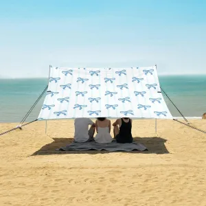 Tent with UPF50  UV Protection,Cute Blue Bows Lightweight Camping Sun Shelter for Outdoor,Camping Trips, Fishing, Backyard,Picnics,Easy Set Up anything wrap quota sauce and Carry 9x10.5 FT Beach Shade 