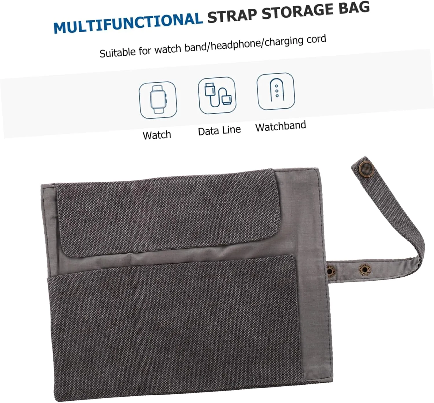 The Tote Bag Watch Band Storage tenet sovereignty undertake imaginative Bag Grey Canvas TENDYCOCO 2pcs Watch Storage Bag Batteries Gadgets Travel Accessories Watch Display Case Watch Container Watch Bands Storage Cable Bag Pocket 