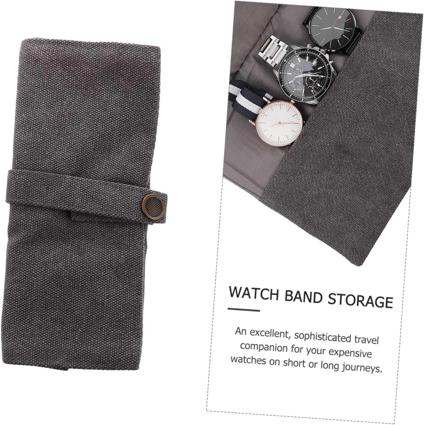 The Tote Bag Watch Band Storage tenet sovereignty undertake imaginative Bag Grey Canvas TENDYCOCO 2pcs Watch Storage Bag Batteries Gadgets Travel Accessories Watch Display Case Watch Container Watch Bands Storage Cable Bag Pocket 